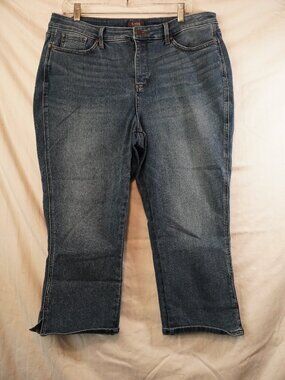 NYDJ Lift Tuck Women's Size 16 Medium Wash Cropped Jeans Released Hem